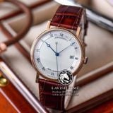 Đồng Hồ Breguet Classique 5177BR/15/9V6 Rep 1:1 Chế Tác Vỏ Vàng Hồng Mặt Trắng Dây Da Nâu