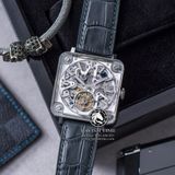 Đồng Hồ Bell & Ross BR-X2 Tourbillon Micro-Rotor Rep 1:1 Chế Tác Vỏ Bạc Mặt Skeleton Lộ Cơ Dây Da