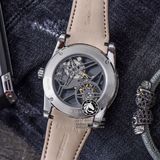 Đồng Hồ Roger Dubuis Excalibur Skeleton Flying Tourbillon RDDBEX0393 Rep 1:1 Chế Tác Vỏ Bạc Mặt Skeleton Lộ Cơ Dây Da