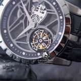 Đồng Hồ Roger Dubuis Excalibur Skeleton Flying Tourbillon RDDBEX0393 Rep 1:1 Chế Tác Vỏ Bạc Mặt Skeleton Lộ Cơ Dây Da