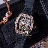 Đồng Hồ Richard Mille RM 51-02 Tourbillon Diamond Twister Rep 1:1 Cao Cấp Vỏ Vàng Hồng Đính Đá Baguette Mặt Đính Đá Dây Cao Su