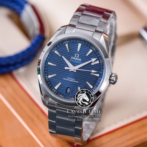 Đồng Hồ Omega Seamaster Aqua Terra 150M Co-Axial Master Chronometer 41 mm 220.10.41.21.03.001 Rep 1:1 Chế Tác Vỏ Bạc Mặt Xanh Dây Kim Loại