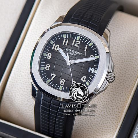 Đồng Hồ Patek Philippe Aquanaut 5167A-001 Rep 1:1 Chế Tác Vỏ Bạc Mặt Đen Dây Cao Su