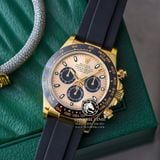 Đồng Hồ Rolex Cosmograph Daytona 116518LN-0048 Rep 1:1 Cao Cấp Vỏ Vàng Kim Mặt Vàng Dây Cao Su