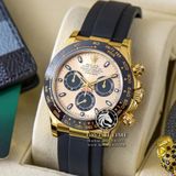 Đồng Hồ Rolex Cosmograph Daytona 116518LN-0048 Rep 1:1 Cao Cấp Vỏ Vàng Kim Mặt Vàng Dây Cao Su