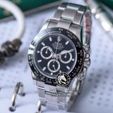 Đồng Hồ Rolex Cosmograph Daytona 116500LN-0002 Rep 1:1 Chế Tác Vỏ Bạc Mặt Đen Dây Kim Loại