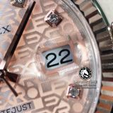 Đồng Hồ Rolex Datejust 36mm 116231-0058 Rep 1:1 Chế Tác Vỏ Demi Vàng Hồng Mặt Vi Tính Hồng Cọc Số Đính Đá Dây Kim Loại Jubilee