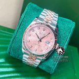 Đồng Hồ Rolex Datejust 36mm 116231-0058 Rep 1:1 Chế Tác Vỏ Demi Vàng Hồng Mặt Vi Tính Hồng Cọc Số Đính Đá Dây Kim Loại Jubilee