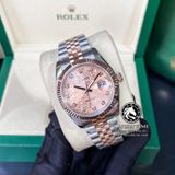 Đồng Hồ Rolex Datejust 36mm 116231-0058 Rep 1:1 Chế Tác Vỏ Demi Vàng Hồng Mặt Vi Tính Hồng Cọc Số Đính Đá Dây Kim Loại Jubilee