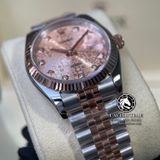 Đồng Hồ Rolex Datejust 36mm 116231-0058 Rep 1:1 Chế Tác Vỏ Demi Vàng Hồng Mặt Vi Tính Hồng Cọc Số Đính Đá Dây Kim Loại Jubilee