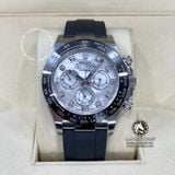Đồng Hồ Rolex Cosmograph Daytona 116519LN-0026 Rep 1:1 Chế Tác Vỏ Bạc Mặt Số Xà Cừ Vân Mây Trắng Tự Nhiên Cọc Số Độ Kim Cương Thiên Nhiên