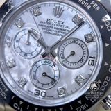 Đồng Hồ Rolex Cosmograph Daytona 116519LN-0026 Rep 1:1 Chế Tác Vỏ Bạc Mặt Số Xà Cừ Vân Mây Trắng Tự Nhiên Cọc Số Độ Kim Cương Thiên Nhiên
