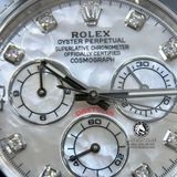 Đồng Hồ Rolex Cosmograph Daytona 116519LN-0026 Rep 1:1 Chế Tác Vỏ Bạc Mặt Số Xà Cừ Vân Mây Trắng Tự Nhiên Cọc Số Độ Kim Cương Thiên Nhiên