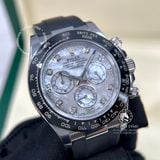 Đồng Hồ Rolex Cosmograph Daytona 116519LN-0026 Rep 1:1 Chế Tác Vỏ Bạc Mặt Số Xà Cừ Vân Mây Trắng Tự Nhiên Cọc Số Độ Kim Cương Thiên Nhiên