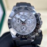 Đồng Hồ Rolex Cosmograph Daytona 116519LN-0026 Rep 1:1 Chế Tác Vỏ Bạc Mặt Số Xà Cừ Vân Mây Trắng Tự Nhiên Cọc Số Độ Kim Cương Thiên Nhiên