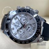 Đồng Hồ Rolex Cosmograph Daytona 116519LN-0026 Rep 1:1 Chế Tác Vỏ Bạc Mặt Số Xà Cừ Vân Mây Trắng Tự Nhiên Cọc Số Độ Kim Cương Thiên Nhiên
