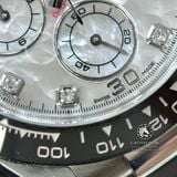 Đồng Hồ Rolex Cosmograph Daytona 116519LN-0026 Rep 1:1 Chế Tác Vỏ Bạc Mặt Số Xà Cừ Vân Mây Trắng Tự Nhiên Cọc Số Độ Kim Cương Thiên Nhiên