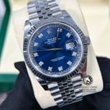 Đồng Hồ Rolex Datejust 41mm 126334-0016 Rep 1:1 Chế Tác Vỏ Bạc Mặt Xanh Dương Cọc Số Độ Kim Cương Thiên Nhiên Chân Vàng 18K Dây Kim Loại Jubilee