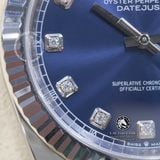 Đồng Hồ Rolex Datejust 41mm 126334-0016 Rep 1:1 Chế Tác Vỏ Bạc Mặt Xanh Dương Cọc Số Độ Kim Cương Thiên Nhiên Chân Vàng 18K Dây Kim Loại Jubilee