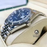 Đồng Hồ Rolex Datejust 41mm 126334-0016 Rep 1:1 Chế Tác Vỏ Bạc Mặt Xanh Dương Cọc Số Độ Kim Cương Thiên Nhiên Chân Vàng 18K Dây Kim Loại Jubilee