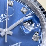 Đồng Hồ Rolex Datejust 41mm 126334-0016 Rep 1:1 Chế Tác Vỏ Bạc Mặt Xanh Dương Cọc Số Độ Kim Cương Thiên Nhiên Chân Vàng 18K Dây Kim Loại Jubilee