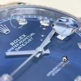 Đồng Hồ Rolex Datejust 41mm 126334-0016 Rep 1:1 Chế Tác Vỏ Bạc Mặt Xanh Dương Cọc Số Độ Kim Cương Thiên Nhiên Chân Vàng 18K Dây Kim Loại Jubilee