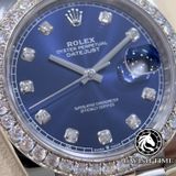 Đồng Hồ Rolex Datejust 41mm 126334-0016 Rep 1:1 Chế Tác Vỏ Bạc Niềng Bezel Và Cọc Số Độ Kim Cương Thiên Nhiên Mặt Xanh  Dây Kim Loại Jubilee