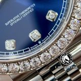 Đồng Hồ Rolex Datejust 41mm 126334-0016 Rep 1:1 Chế Tác Vỏ Bạc Niềng Bezel Và Cọc Số Độ Kim Cương Thiên Nhiên Mặt Xanh  Dây Kim Loại Jubilee