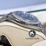 Đồng Hồ Rolex Datejust 41mm 126334-0016 Rep 1:1 Chế Tác Vỏ Bạc Niềng Bezel Và Cọc Số Độ Kim Cương Thiên Nhiên Mặt Xanh  Dây Kim Loại Jubilee