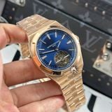 Đồng Hồ Vacheron Constantin Overseas Tourbillon 6000V/110R-B733 Rep 1:1 Chế Tác Vỏ Vàng Hồng Mặt Xanh Dương