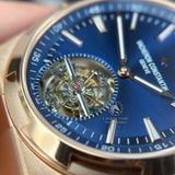 Đồng Hồ Vacheron Constantin Overseas Tourbillon 6000V/110R-B733 Rep 1:1 Chế Tác Vỏ Vàng Hồng Mặt Xanh Dương