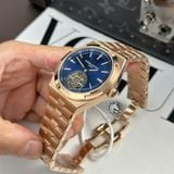 Đồng Hồ Vacheron Constantin Overseas Tourbillon 6000V/110R-B733 Rep 1:1 Chế Tác Vỏ Vàng Hồng Mặt Xanh Dương