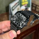 Đồng Hồ Cartier Santos De Cartier 40mm ADLC CRWSSA0039 Rep 1:1 Chế Tác Vỏ Full Đen