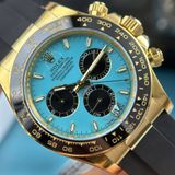 Đồng Hồ Rolex Cosmograph Daytona 126518LN-0014 Rep 1:1 Chế Tác Mặt Số Xanh Tiffany Vỏ Vàng Kim Dây Cao Su Oysterflex
