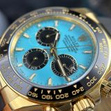 Đồng Hồ Rolex Cosmograph Daytona 126518LN-0014 Rep 1:1 Chế Tác Mặt Số Xanh Tiffany Vỏ Vàng Kim Dây Cao Su Oysterflex