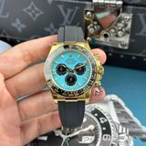 Đồng Hồ Rolex Cosmograph Daytona 126518LN-0014 Rep 1:1 Chế Tác Mặt Số Xanh Tiffany Vỏ Vàng Kim Dây Cao Su Oysterflex