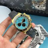 Đồng Hồ Rolex Cosmograph Daytona 126518LN-0014 Rep 1:1 Chế Tác Mặt Số Xanh Tiffany Vỏ Vàng Kim Dây Cao Su Oysterflex