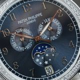 Đồng Hồ Patek Philippe Complications 4947G-001 Rep 1:1 Chế Tác Vỏ Thép Mặt Xanh Dương Dây Da Xanh Dương