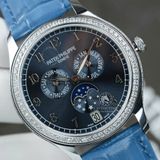 Đồng Hồ Patek Philippe Complications 4947G-001 Rep 1:1 Chế Tác Vỏ Thép Mặt Xanh Dương Dây Da Xanh Dương