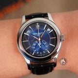 Đồng Hồ Patek Philippe Complications 5205G-013 Rep 1:1 Chế Tác Vỏ Bạc Mặt Xanh Dương Dây Da