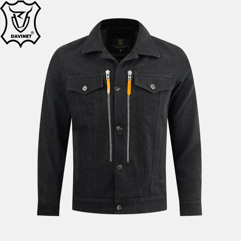 Áo Khoác Jean Nam Cotton Trucker X2 Zip Chính Hãng Davinet Am25-06