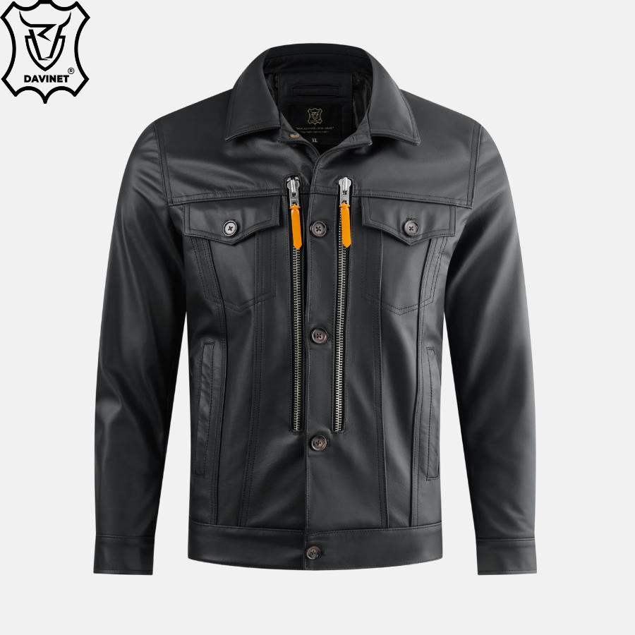 Áo Da Nam Trucker X2 Zip AM25-09