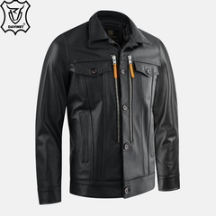 Áo Da Nam Trucker X2 Zip AM25-09