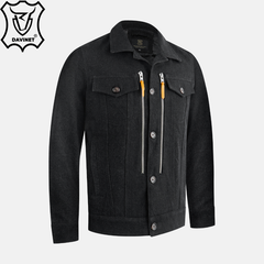 Áo Khoác Jean Nam Cotton Trucker X2 Zip Chính Hãng Davinet Am25-06