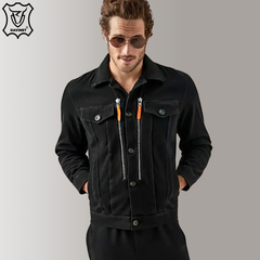 Áo Khoác Jean Nam Cotton Trucker X2 Zip Chính Hãng Davinet Am25-06
