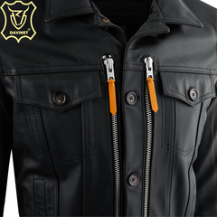 Áo Da Nam Trucker X2 Zip AM25-09