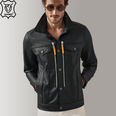 Áo Da Nam Trucker X2 Zip AM25-09