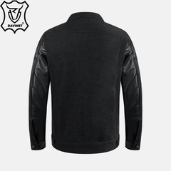 Áo Khoác Jean Nam Cotton Mix Da Cừu Trucker X2 Zip Am25-08