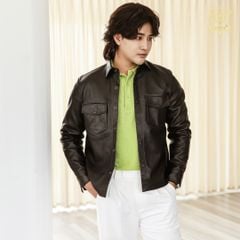 Áo Da Nam Thật Dáng Sơ Mi DAVINET Am23-06