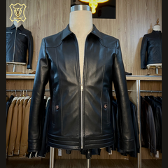 Áo Da Cừu Fontana Dáng Blouson Chính Hãng DAVINET Am25-01